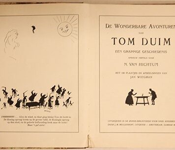 De Wonderbare Avonturen van Tom Duim, opnieuw verteld door N. van Hichtum, met 100 plaatjes en afbeeldingen van Jan Wiegman. Amsterdam, J. M. Meulenhoff, n.d. [1918].