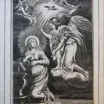 [antique print, engraving] The Annunciation. ca. 1640.
