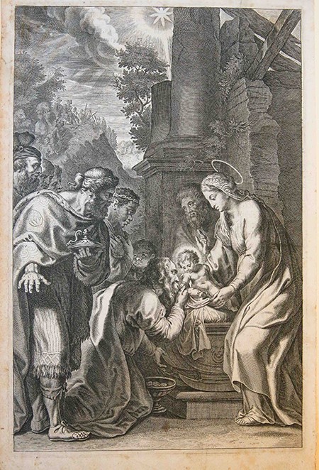 [antique print, engraving] The Adoration of the Magi. 1616-1618.