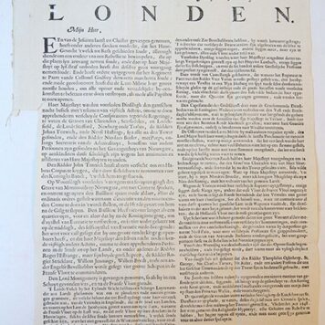 Missive, geschreven den sevenden July 1690. Uyt Londen.