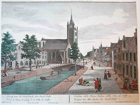 Vuë de Vieux l'Eglise, de la Ville de Delft