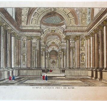 [Vue d'Optique, Optica, Roma] Temple antique prés de Rome (antieke tempel nabij Rome), published ca 1790, 1 p.