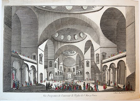 Vüe perspective de l'interieur de l'Eglise de St. Marc, a Venise