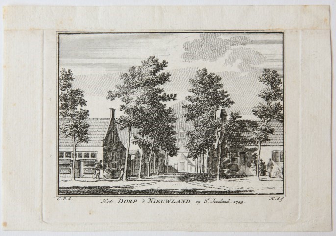 Het Dorp 't Nieuwland op St. Joosland. 1745.