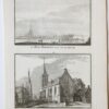 De Stad Doesburg te zien van den IJssel. 1743 / Groote en Gast Huis Kerk te Doesburg. 1743