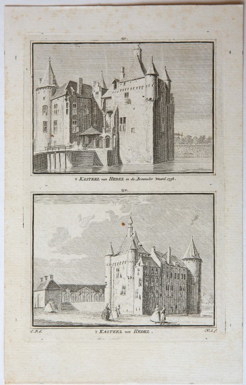 't Kasteel van Hedel in de Bommeler waard. 1738. / 't Kasteel van Hedel.