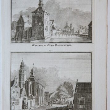 Kasteel en Stad Ravenstein. / Kerk te Ravenstein. 1742