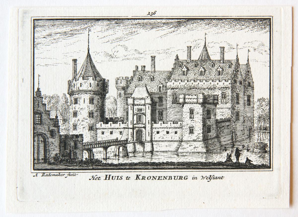Rademaker, Abraham (1676/7-1735) - Het Huis te Kronenburg in Welstant.
