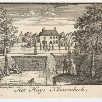 [Antique print, etching] Het Huys Klaarenbeek, published 1730.