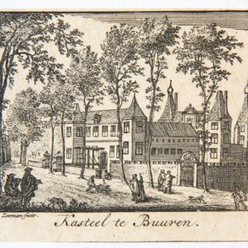 [Antique print, etching] Kasteel te Buuren (Gelderland), published 1730.