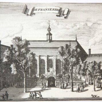 [Copperplate engraving Amsterdam] De Franse Kerk, ca 1726.