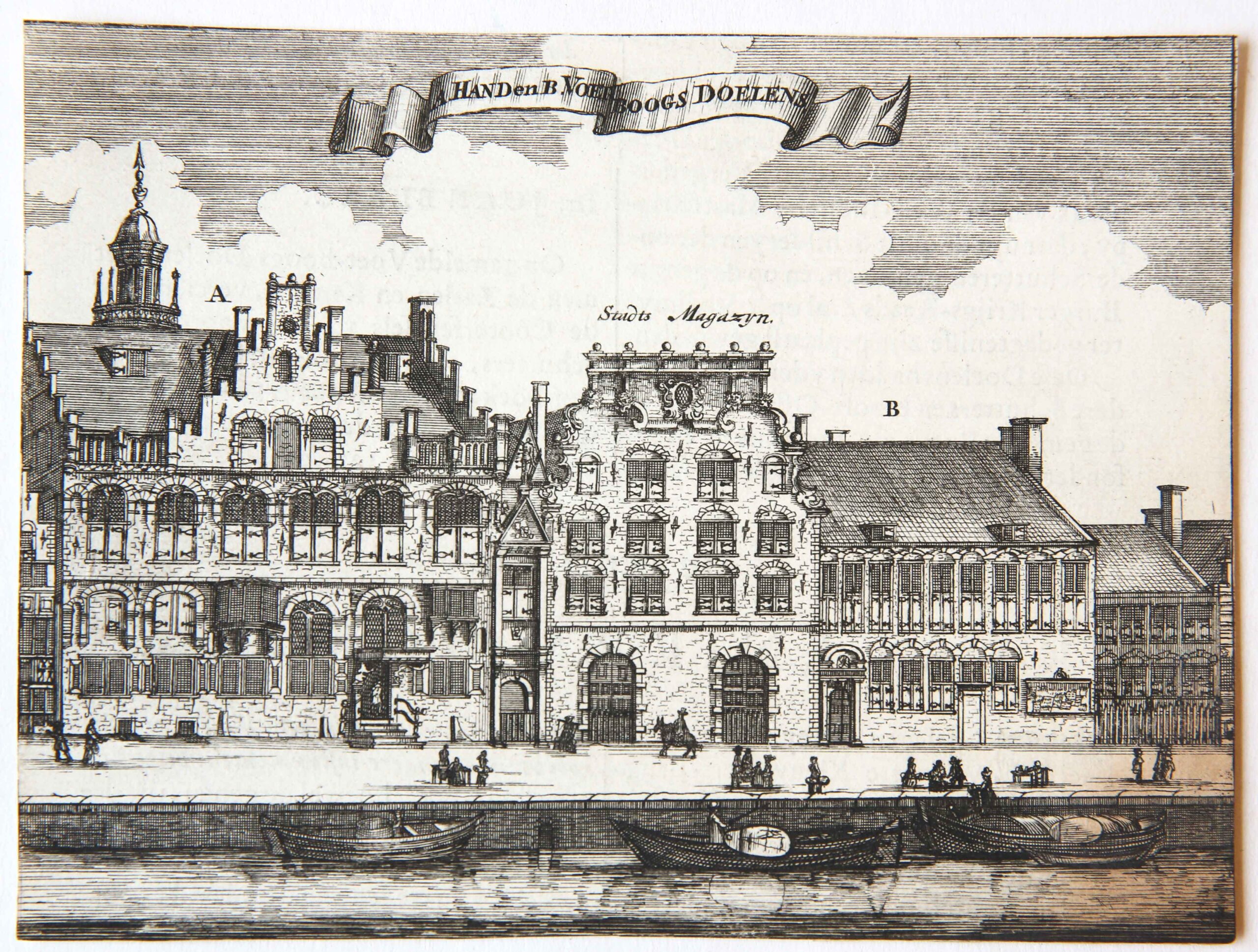 [Amsterdam Copperplate engraving] A. Hand en B. Voetboogs Doelens, 1726.