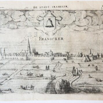 [Antique print, engraving] Franicker (Franeker), published ca. 1617.