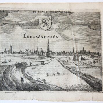 [Antique print, engraving] Leeuwaerden (Leeuwarden), published ca. 1617.