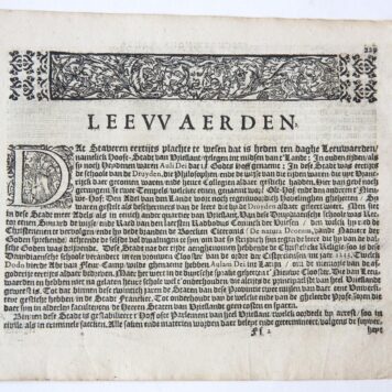 [Antique print, engraving] Leeuwaerden (Leeuwarden), published ca. 1617.