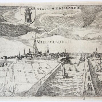 [Antique print, engraving] Middelburgh (Middelburg), published ca. 1617.