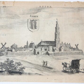 [Antique print, engraving] Renen (Rhenen), published ca. 1616.