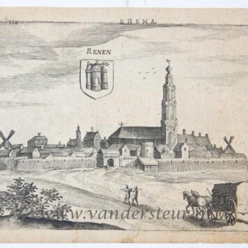 [Antique print, engraving] Renen (Rhenen), published ca. 1616.