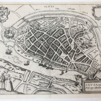 [Antique print, engraving] Sluys (Sluis), published ca. 1613-25.