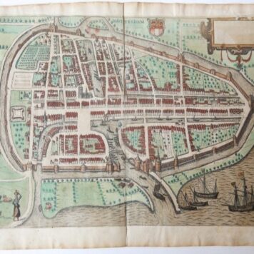 [Antique map, handcolored engraving] Rotterdam, published ca. 1582.