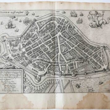 [Antique print, engraving] Hooren in Westvrieslant (Hoorn), published ca. 1612-48.