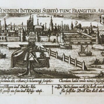 [Antique print, engraving] Gorcúm in Hollandt (Gorinchem/Gorkum), published ca. 1640.