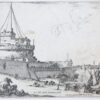 [Antique print, etching] Castel Sant'Angelo [set Varie Figure], published c. 1645.