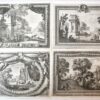 [Antique prints, etching] Eight landscapes with decorative borders (set of eight), published 1751.