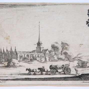 [Antique print, etching] Landscape with Church [Deuxieme suite de quatre paysages], published ca. 1660.