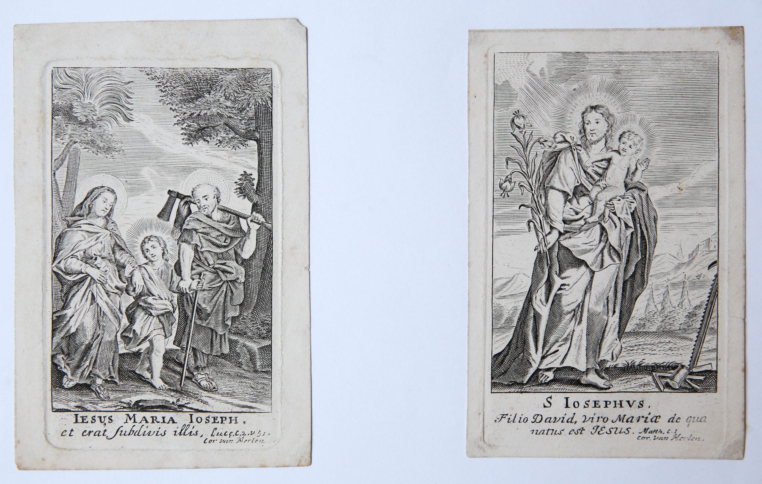[Original etchings/originale etsen] Iesus Maria Ioseph (Jesus/Jezus Maria Joseph), TOGETHER with S. Iosephus (Saint Josephus/Sint Joseph).