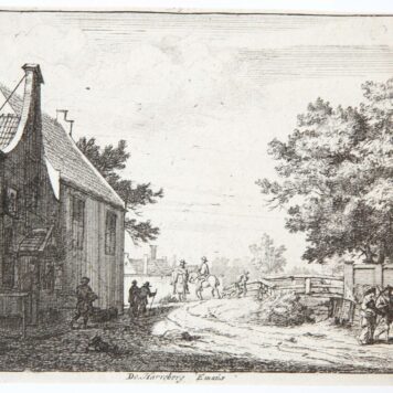 [Antique print, etching] J. v. d. Vinne, De Harreberg Emaus [set: 'Gesiten buyten Haarlem'], ca. 1680.