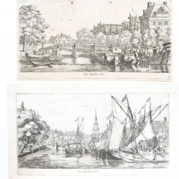 [Antique prints, etchings, before 1656] Views of Amsterdam (complete set), published before 1656, 8 pp.
