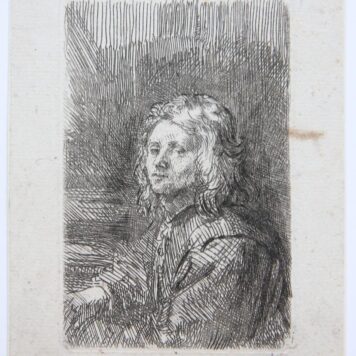 [Antique print, etching] Portrait of a young man in profile, published before 1680.