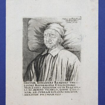 [Antique print, engraving, portrait] DOCTOR IOHANNES BERGIUS THEOLOGUS..., 1751 (Portret van Duits theoloog Johannes Bergius).
