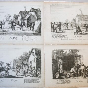 [Antique prints, etching, complete set] The four times of the day/Vier tijdperken van de dag, ca. 1677-1678.