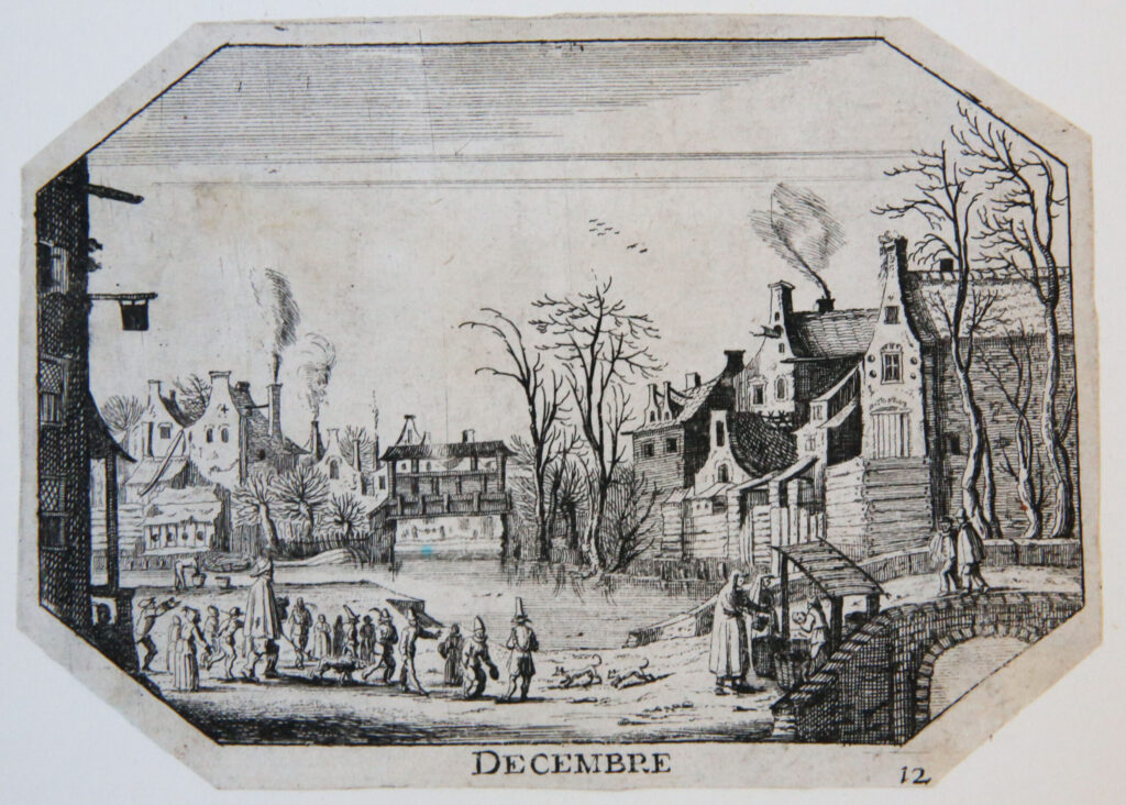 [Antique print, etching] December [Set of the twelve months]/December, 1600-1650.
