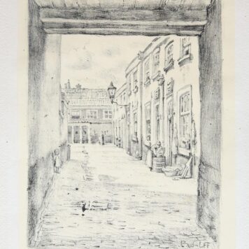 [Modern print, lithography, lithografie] Gedempte Gracht (The Hague), published around 1915.