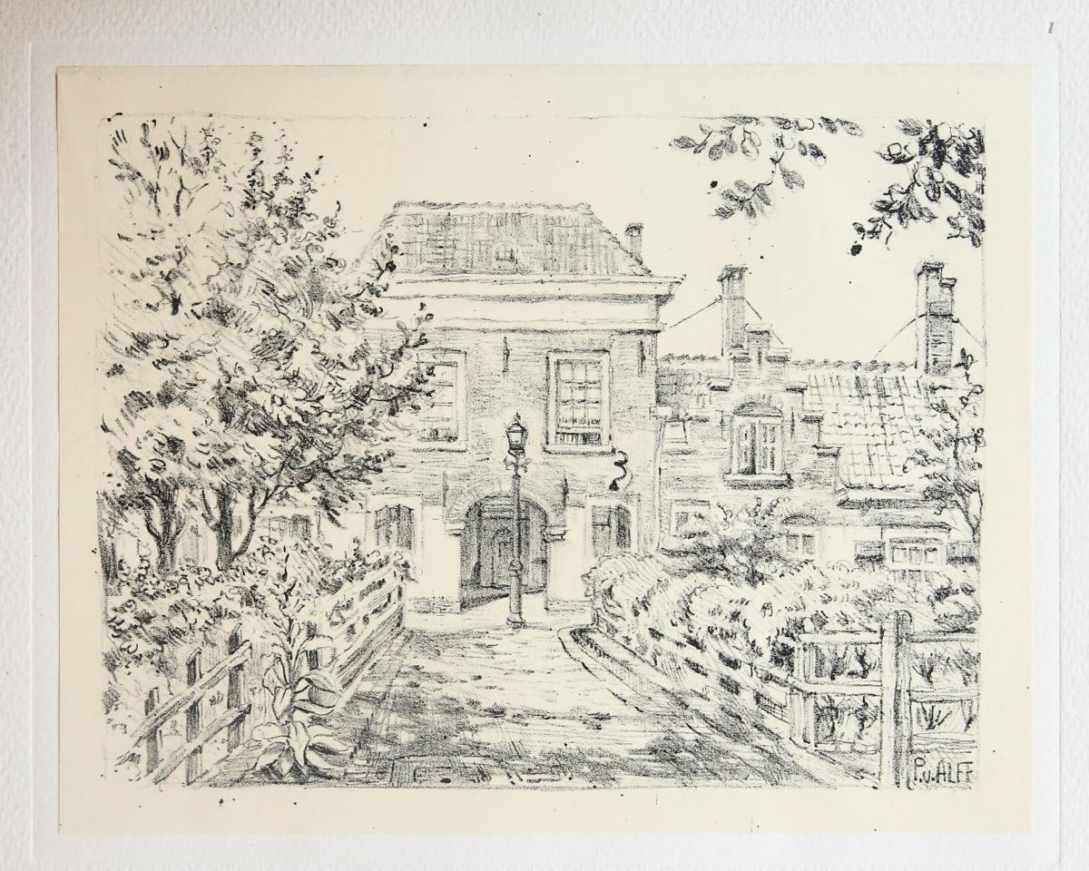 [Modern print, lithography] Paviljoensgracht (The Hague), published ca. 1950.
