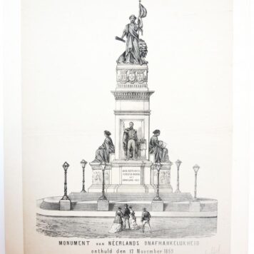 [Lithography, litografie] "Het monument van graaf Willem II te 'S Gravenhage".