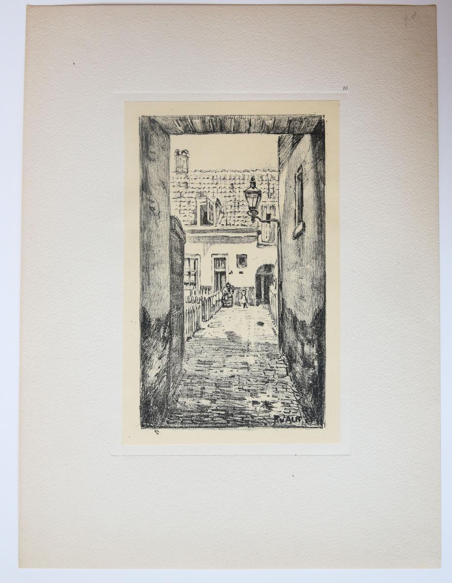 [Modern print, lithography] Gedempte sloot (The Hague), published ca. 1950.