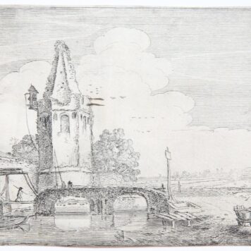 Tower on the river Niers [Set title: Amenissimae aliquot regiunculae... (4th volume)] in Niederrhein.