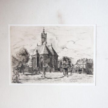 [Modern print, etching] "Nieuwe kerk aan de Spui" (The Hague), published 19th century.