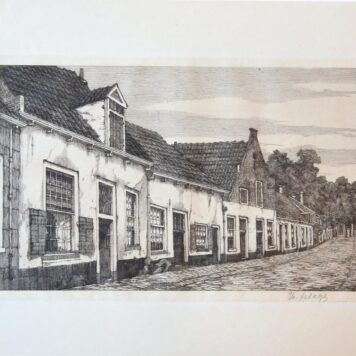 Ets/Etchting: "Oude Huizen"/ Old Houses.