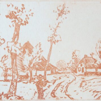 Etching/ets in rode inkt: 
