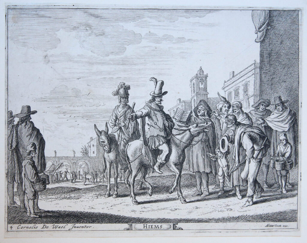 [Four antique etchings/etsen] The four seasons (complete set)/De vier seizoenen, published before 1695 .