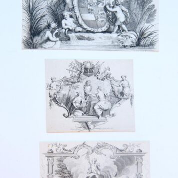 Three decorative prints (drie decoratieve prenten).