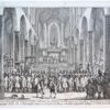 [Antique print, etching] D'Prins en Princesse van Orangie, worden gekroont (Crowning of William III and Mary / Kroning van Willem III en Mary in Westminster), published 1689
