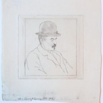 [Modern print, etching and drypoint] Man with bowler hat (man met bolhoed), published before 1913.