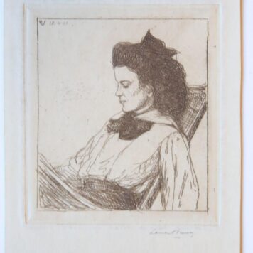 [Modern prints, etching, drypoint and aquatint] Portrait of a young woman reading (7 impressions). (zeven impressies van een jonge lezende vrouw), published 1911.