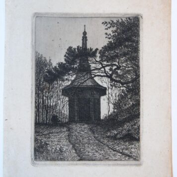 [Modern prints, etching] Eighteenth century garden shed. (two impressions) (twee impressies van 18e eeuws tuinhuis), published before 1913.